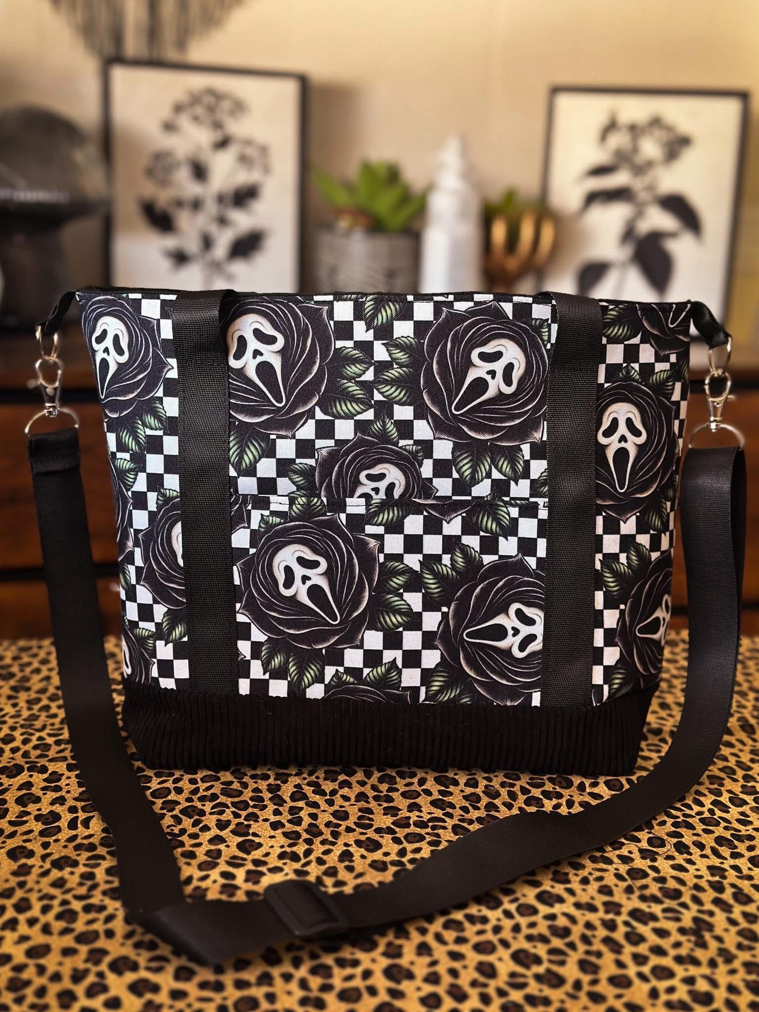 Horror Checkered Tote Bag